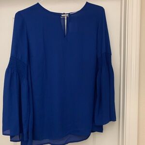 Michael Kors Women’s Royal Blue Bell Sleeve Blouse